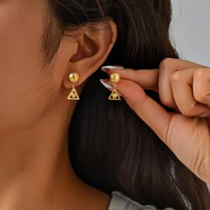 Modern Trendy Design Stainless Steel Pendant Earrings Small Triangle Drop Earrings for Women