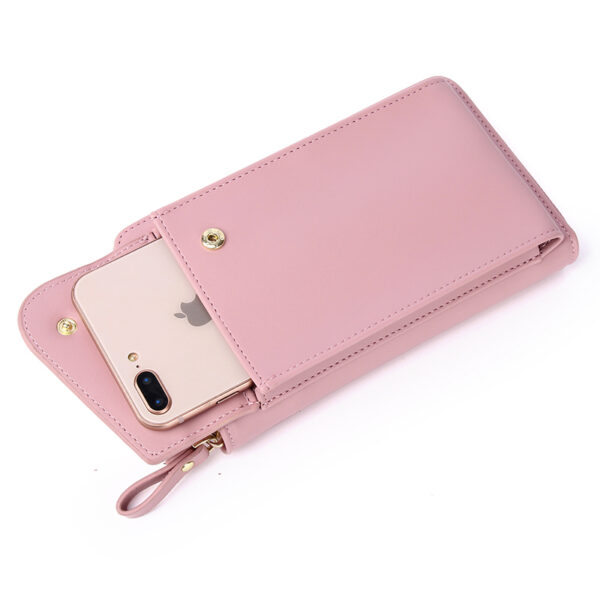Pu Double Layer Portable Shoulder Bag Solid Color Multi-function Mobile Phone Bag Red Small Cross Body Bag Lady - Image 7