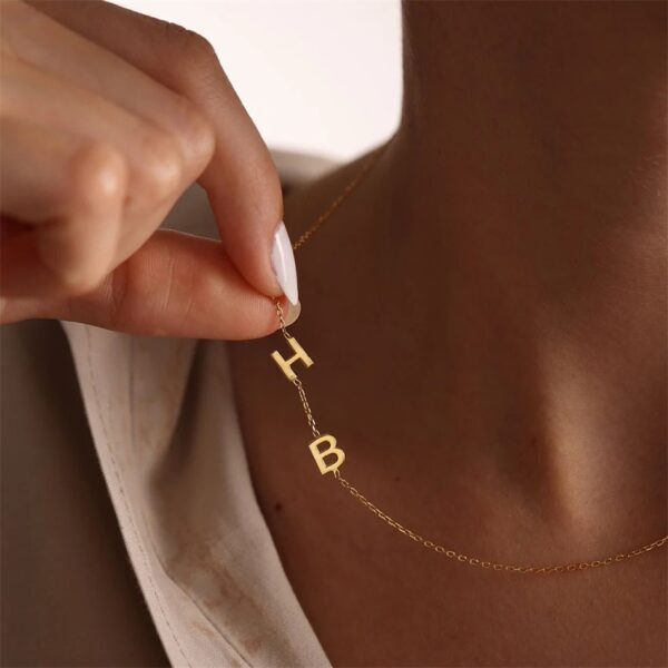 Gold Color Custom Name Necklace for Women 26 Letter Patchwork Pendant Choker with Stainless Steel Dropshipping Jewelry - Image 6