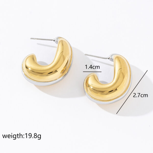 Fashion Jewelry Stainless Steel Plated 18K Gold Hollow Exaggerated Wave Ear Ring Female 2025 Hot Selling Earrings - Image 5