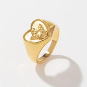 Titanium Angel Heart Women's Gold Ring Anti Tarnish Stainless Steel Trendy for Gift Gold Dropshipping Available