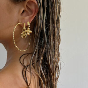 New Arrivals 18K Gold Plated Tarnish Free & Waterproof Vintage Cross Pendant Drop Earrings Stainless Steel Stud Earrings