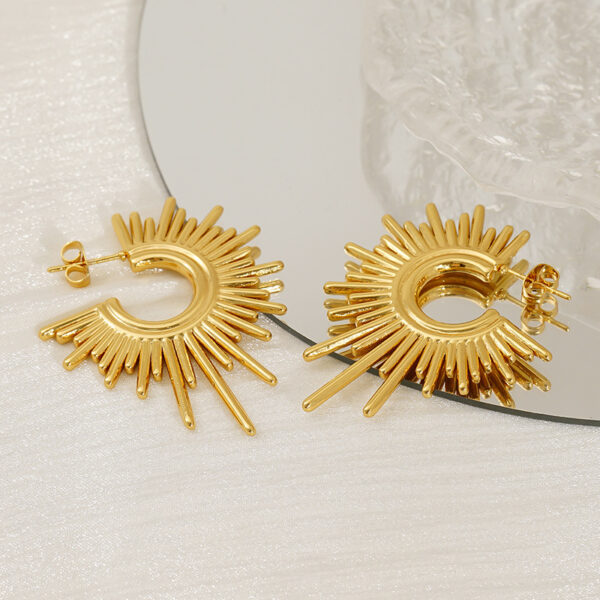 Wholesale Retail Trend Stainless Steel 18K Gold Hoop Earrings Durable Hypoallergenic Simple Cold Fashion Jewelry - Image 5