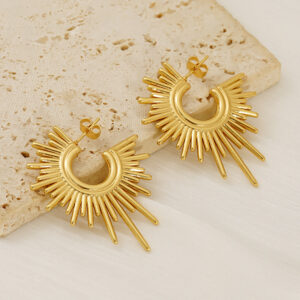 Wholesale Retail Trend Stainless Steel 18K Gold Hoop Earrings Durable Hypoallergenic Simple Cold Fashion Jewelry