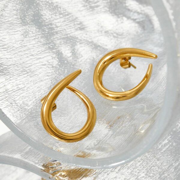 Trendy Spiral Round 316L Stainless Steel Jewelry Stud Earrings Minimalist Personalized Fashion Gold Plated Women Stud Earrings - Image 4