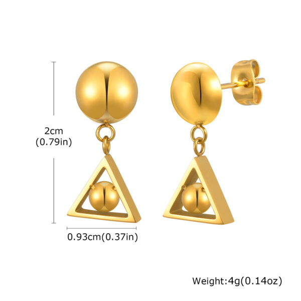 Modern Trendy Design Stainless Steel Pendant Earrings Small Triangle Drop Earrings for Women - Image 3