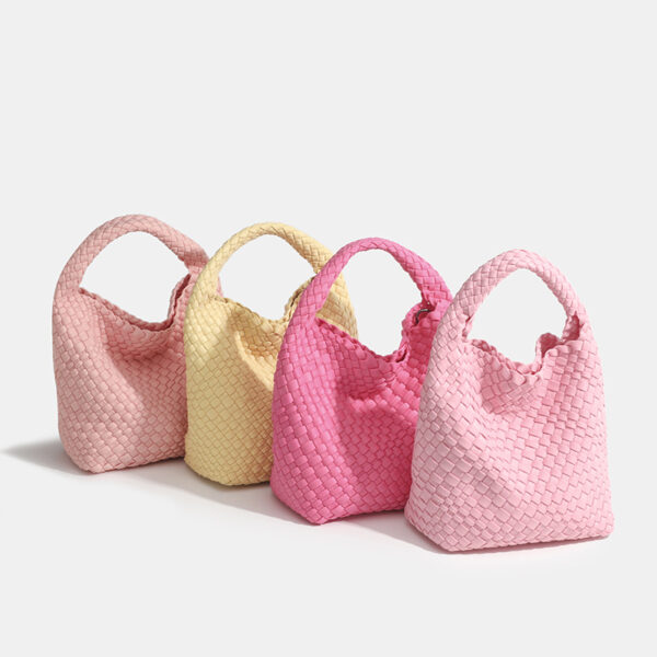 Large Waterproof Knitted Bag Neoprene Woven Handbag Knitting Women Color Weave Mini Tote Beach CrossBody Handmade Bag - Image 4