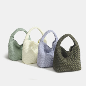 Large Waterproof Knitted Bag Neoprene Woven Handbag Knitting Women Color Weave Mini Tote Beach CrossBody Handmade Bag