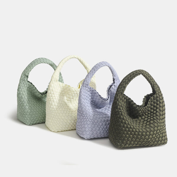 Large Waterproof Knitted Bag Neoprene Woven Handbag Knitting Women Color Weave Mini Tote Beach CrossBody Handmade Bag