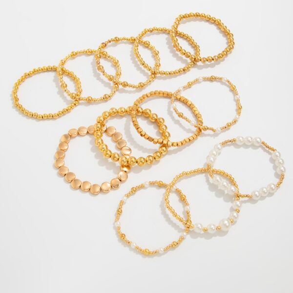 12Pcs/Set Charms CCB Imitated Pearl Beaded Bracelets for Women Trendy Ladies Stacked Hand Chain Accessories Fashion Jewelry Gift - Image 5