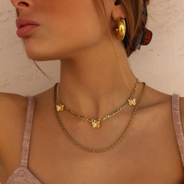 NEW Trendy Stainless Steel Hollow Jewelry Party Girls 18K Gold Plated C-shaped Chunky Earrings for Women