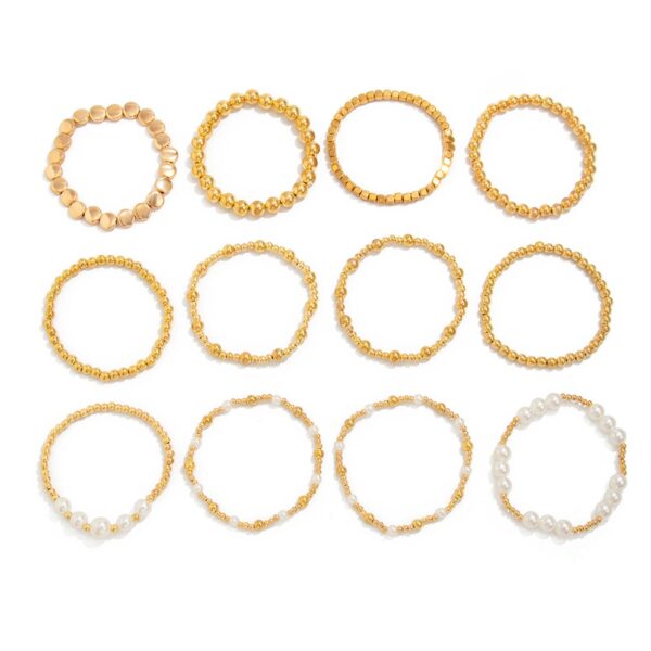 12Pcs/Set Charms CCB Imitated Pearl Beaded Bracelets for Women Trendy Ladies Stacked Hand Chain Accessories Fashion Jewelry Gift - Image 3