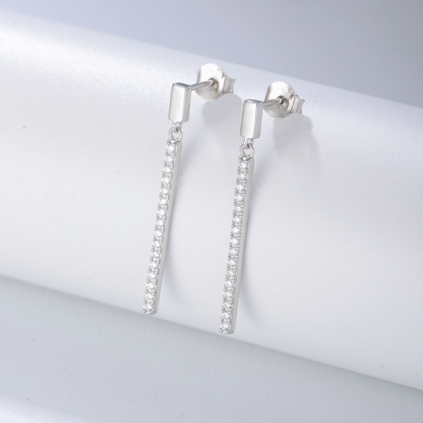 2025 New Style Famous Brand Design Long Chain Earring Post Stud Vertical Bar Earring - Image 4