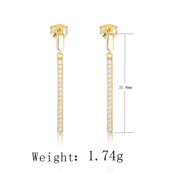 2025 New Style Famous Brand Design Long Chain Earring Post Stud Vertical Bar Earring - Image 5
