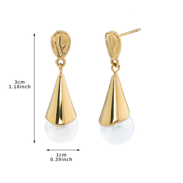 Luxury 18K Gold Freshwater Pearl Drop Earrings for Women for Bridal Engagement Wedding Parties and Gifts - Image 4