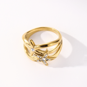 Women Boho Summer Beach Opening Shell Starfish Seashell Statement Ring for Women