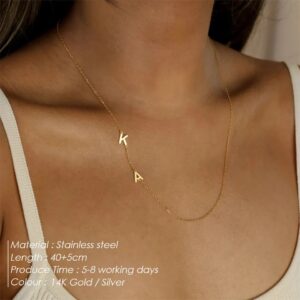 Gold Color Custom Name Necklace for Women 26 Letter Patchwork Pendant Choker with Stainless Steel Dropshipping Jewelry
