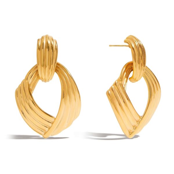 18K Gold-Plated Stainless Steel Fashion Earrings for Women - Hypoallergenic and Tarnish-Free - Image 5