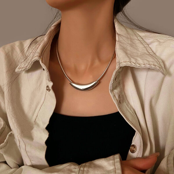 Stainless Steel Snake Chains With Smooth Curved Pipe Choker Necklace for Women Daily Waterproof Accessories Fashion Neck Jewelry - Image 3