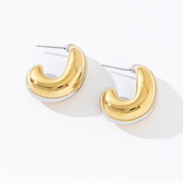 Fashion Jewelry Stainless Steel Plated 18K Gold Hollow Exaggerated Wave Ear Ring Female 2025 Hot Selling Earrings - Image 2