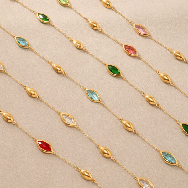 Stainless Steel with Multi Color Crystal Choker Necklaces for Women Daily Ladies Waterproof Accessories on Neck Fashion Jewelry - Image 3