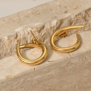 Trendy Spiral Round 316L Stainless Steel Jewelry Stud Earrings Minimalist Personalized Fashion Gold Plated Women Stud Earrings