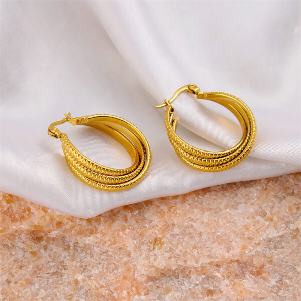 Luxury Stainless Steel Earrings for Women Elegant Minimalist Hoop Earrings Hypoallergenic Lightweight Dainty Jewelry Gift - Image 4