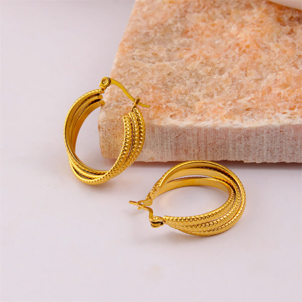 Luxury Stainless Steel Earrings for Women Elegant Minimalist Hoop Earrings Hypoallergenic Lightweight Dainty Jewelry Gift - Image 3