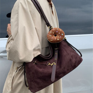 Womens Bags Trendy Fall Winter Shoulder Bags Crossbody Bags Large Lady Tote Bags Lady Handbag for Women Velvet Leather Bag with Cute Accessories