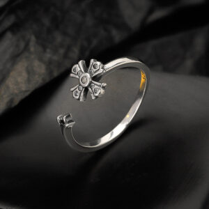 Fine Jewelry Dainty S925 Sterling Silver Paved Diamond Cross Open Rings Cross Adjustable Rings for Women Men Fashion Jewelry Gifts