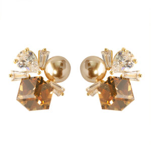 925 Sterling Silver Post Stud Earrings CZ Cubic Zirconia Pearl Crystal Square Cube Stud Earrings for Women Girls Wedding Party Jewelry Gifts