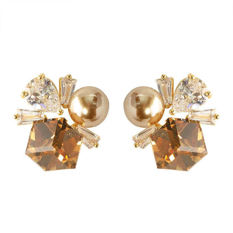 925 Sterling Silver Post Stud Earrings CZ Cubic Zirconia Pearl Crystal Square Cube Stud Earrings for Women Girls Wedding Party Jewelry Gifts