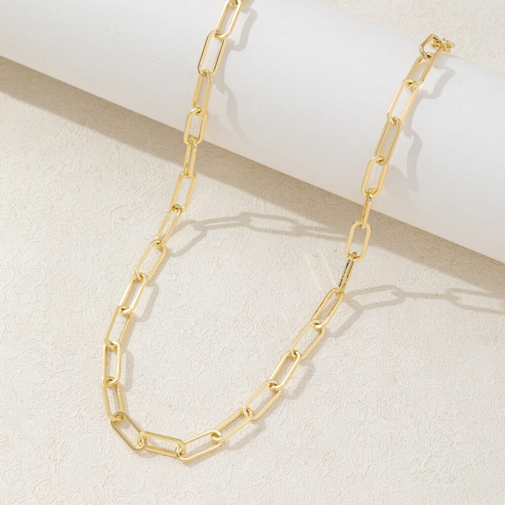 Unique Paperclip Chain Link Choker Necklace for Men Women Chic Multiple Size Collar Necklace Jewelry Gifts