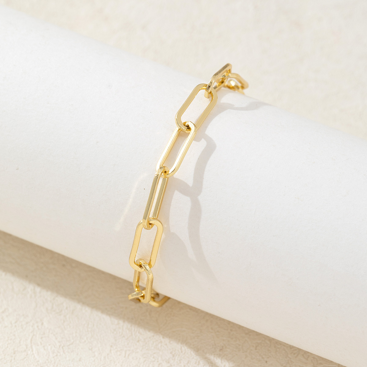 Chic Chunky Link Chain Bracelets Gold Plated Paperclip Shape Chain Wrist Cuff Bracelet Bangle for Men Women Jewelry Gifts - Image 3