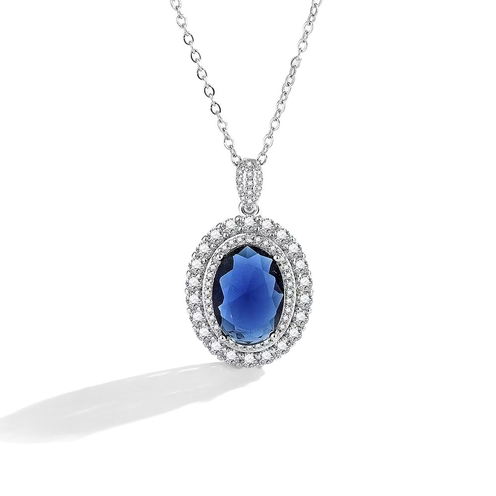 Dainty Jewelry Set CZ White Gold Diamond Pendant Necklace Ring Stud Earrings 3pc Sets for Women Party Wedding Jewelry Gifts - Image 2