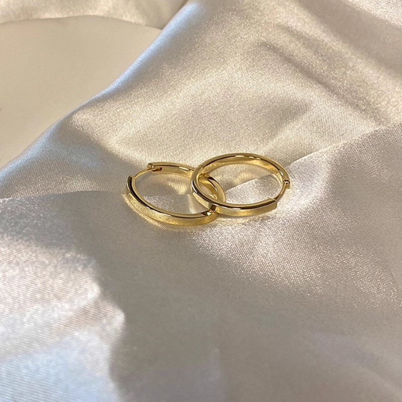 925 Sterling Silver Post Elegant Simple Plain Hoop Earrings for Women Trendy Silver Gold Copper Loop Earrings for Girls Fashionable Jewelry Gifts - Image 8