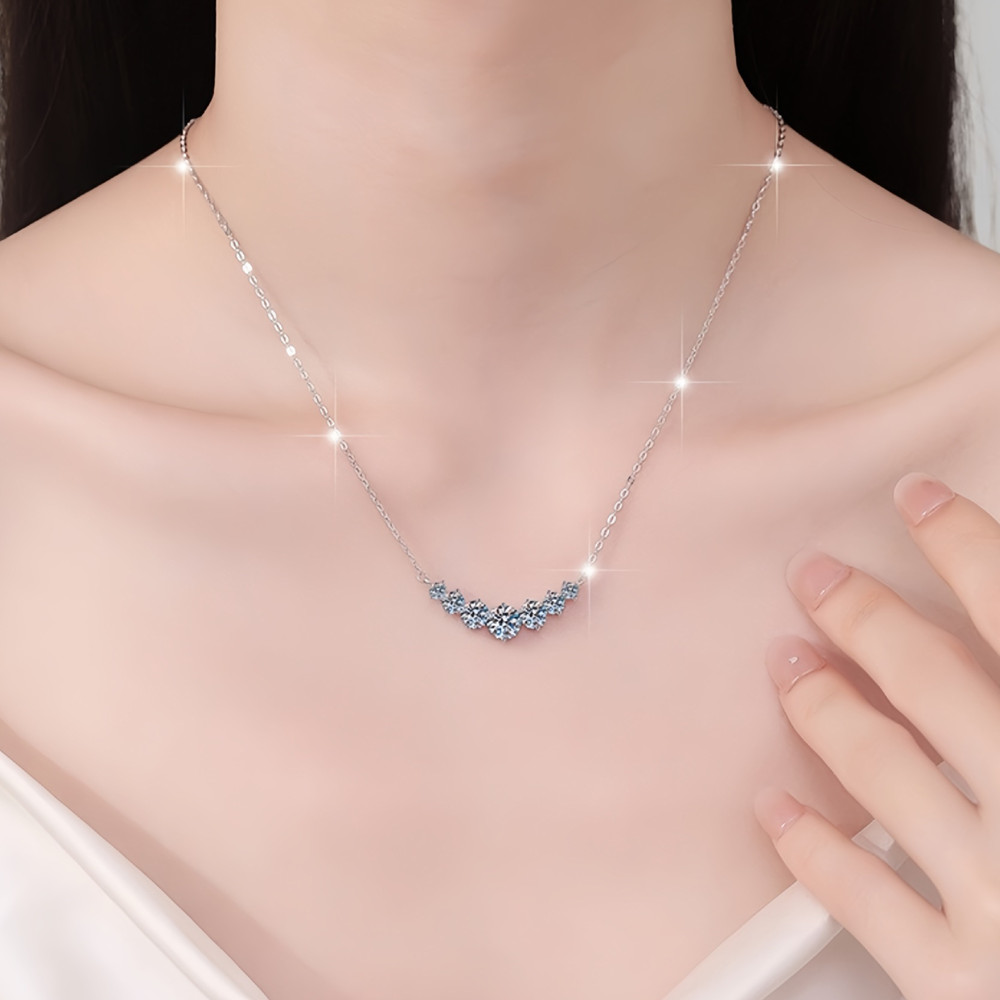 Fine Jewelry Dainty S925 Sterling Silver Morganite Diamond Pendant Necklace for Women Girls Wedding Party Birthday Mothers Day Valentines Day Jewelry Gifts - Image 4