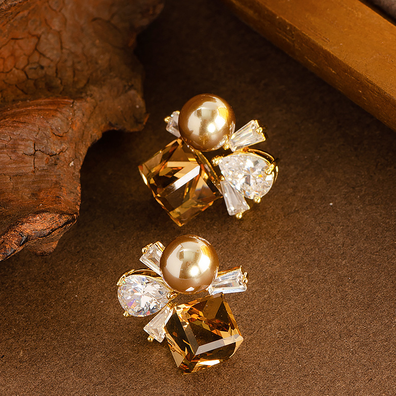 925 Sterling Silver Post Stud Earrings CZ Cubic Zirconia Pearl Crystal Square Cube Stud Earrings for Women Girls Wedding Party Jewelry Gifts - Image 5