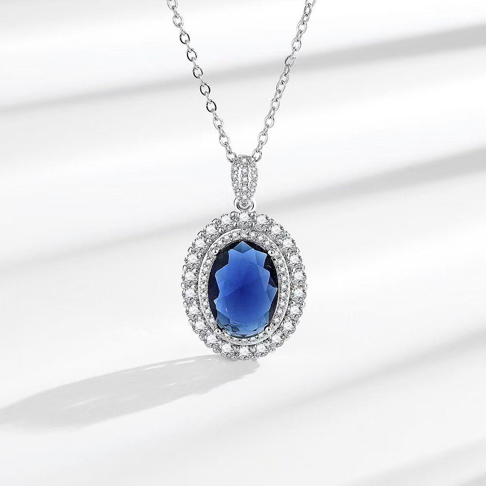 Dainty Jewelry Set CZ White Gold Diamond Pendant Necklace Ring Stud Earrings 3pc Sets for Women Party Wedding Jewelry Gifts - Image 5