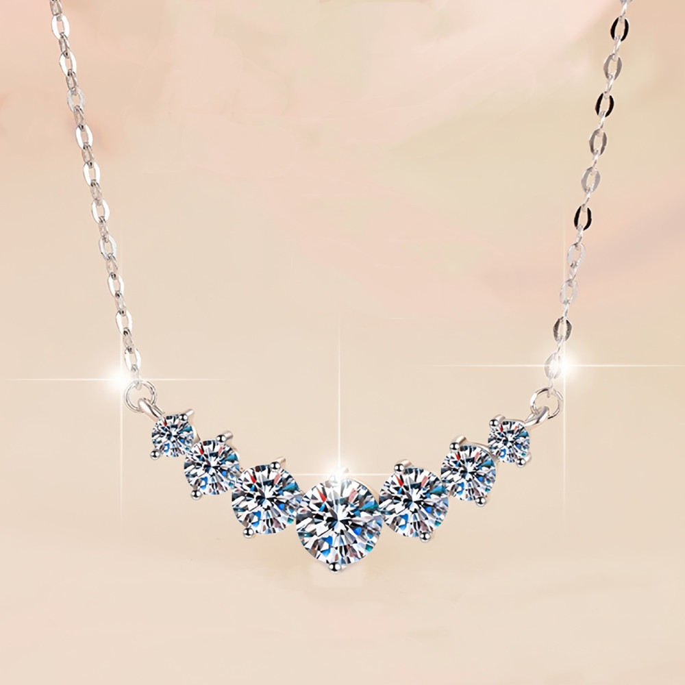 Fine Jewelry Dainty S925 Sterling Silver Morganite Diamond Pendant Necklace for Women Girls Wedding Party Birthday Mothers Day Valentines Day Jewelry Gifts - Image 5