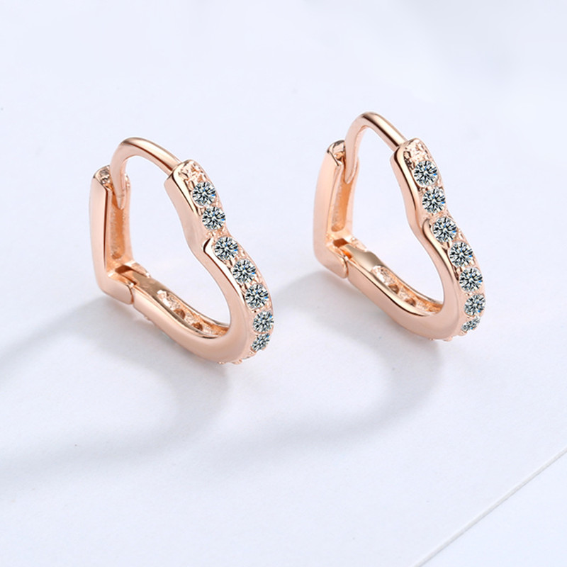 Dainty CZ Love Heart Earrings for Women Classic Wedding Earrings Cubic Zirconia Love Stud Earrings Diamond Heart Hoop Earrings Jewelry Gifts - Image 5
