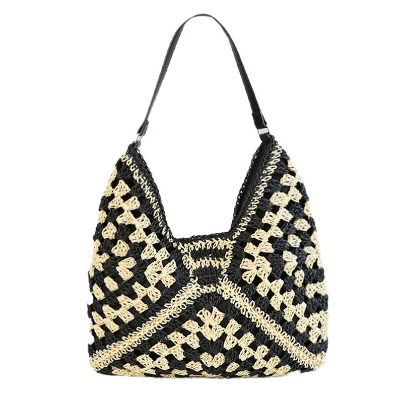 Women Woven Bags Beautiful Straw Woven Hollow Bags for Ladies Fashionable Shoulder Bag Lady Handbag - Image 5
