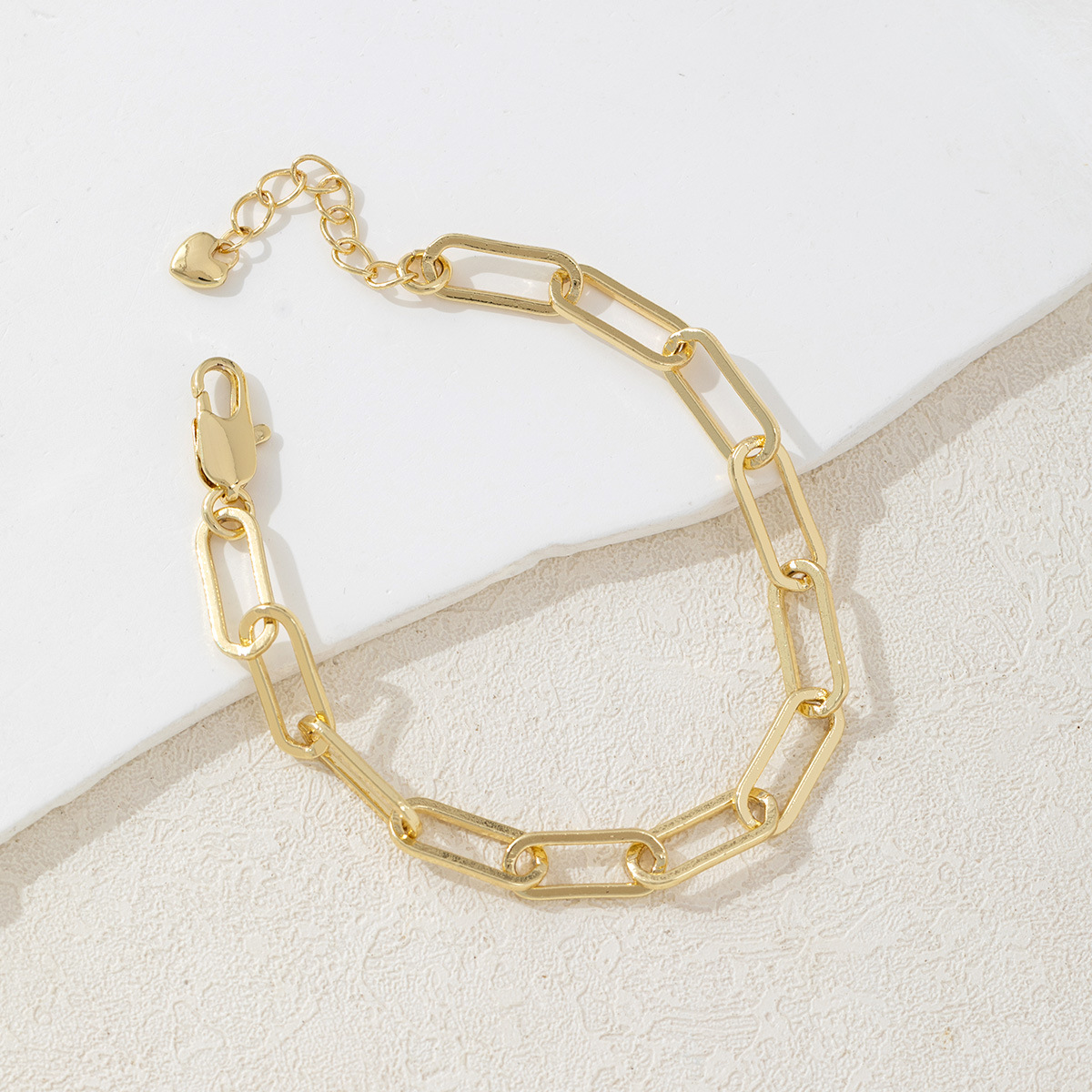 Chic Chunky Link Chain Bracelets Gold Plated Paperclip Shape Chain Wrist Cuff Bracelet Bangle for Men Women Jewelry Gifts - Image 2