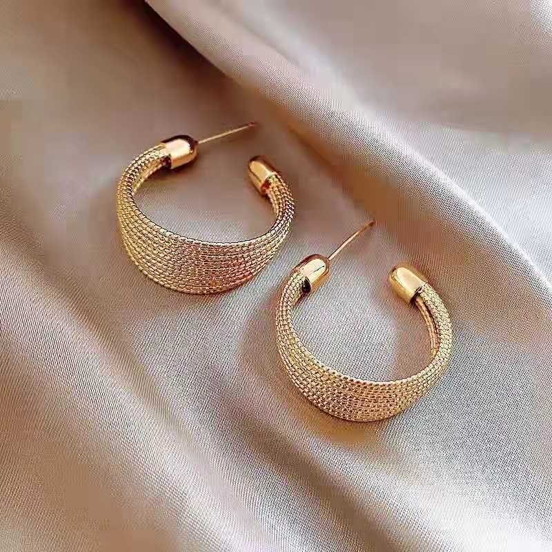 Personalized S925 Sterling Silver Post 18K Gold Plated Copper Multiple Wires Loops C Shape Hoop Earrings for Women Trendy and Elegant Jewelry Gifts - Image 5