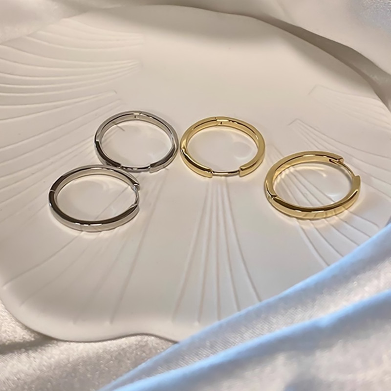 925 Sterling Silver Post Elegant Simple Plain Hoop Earrings for Women Trendy Silver Gold Copper Loop Earrings for Girls Fashionable Jewelry Gifts - Image 7