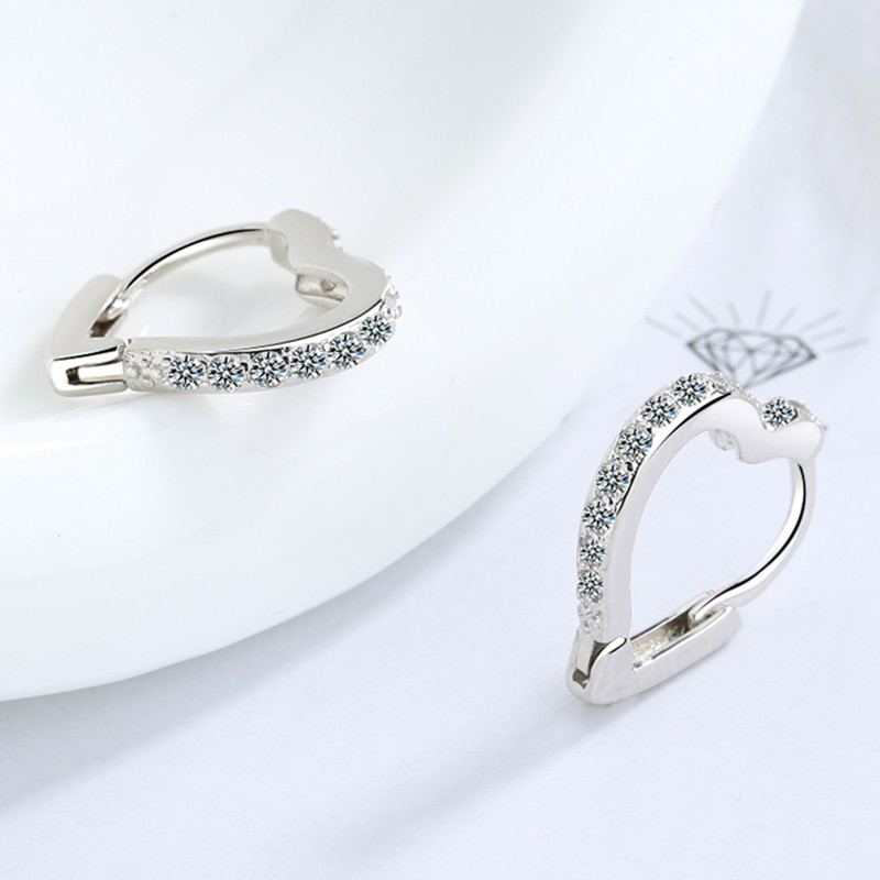 Dainty CZ Love Heart Earrings for Women Classic Wedding Earrings Cubic Zirconia Love Stud Earrings Diamond Heart Hoop Earrings Jewelry Gifts - Image 6