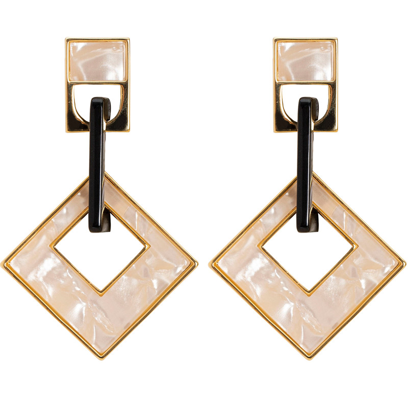 Chic Leopard and Shell Pattern Square Dangle Drop Earrings for Women Girls Trendy S925 Sterling Silver Post Geometric Earrings Jewelry Gifts - Image 6