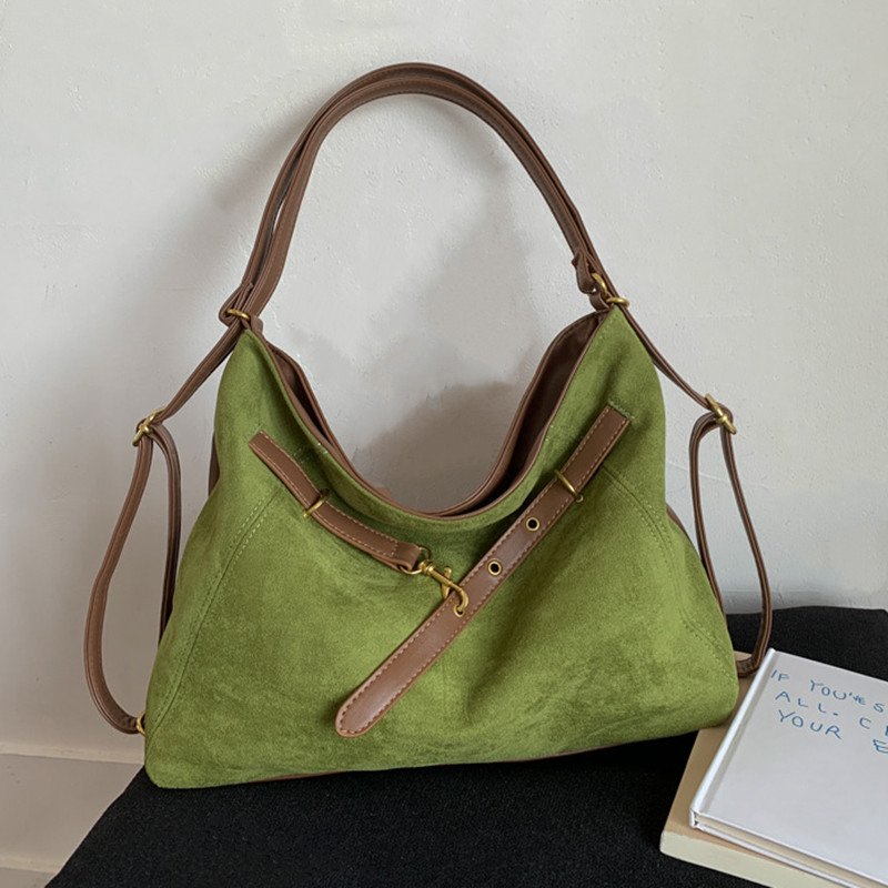 Womens Bags Trendy Fall Winter Shoulder Bags Crossbody Bags Large Lady Tote Bags Lady Handbag for Women Velvet Leather Bag with Cute Accessories - Image 8