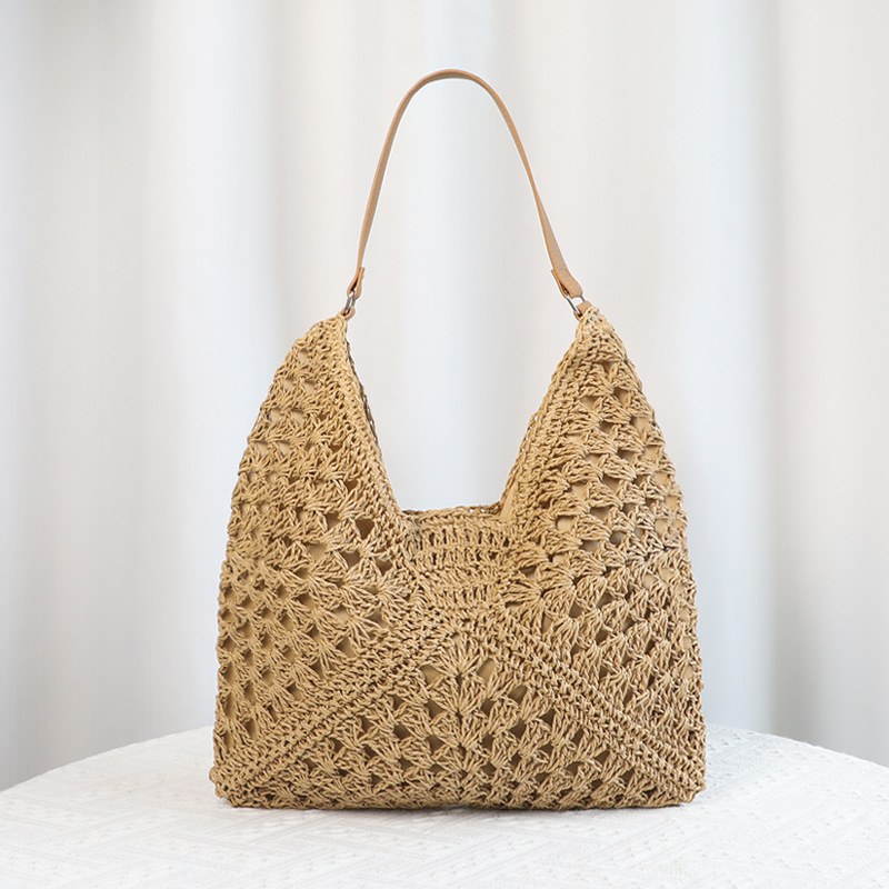 Women Woven Bags Beautiful Straw Woven Hollow Bags for Ladies Fashionable Shoulder Bag Lady Handbag - Image 6