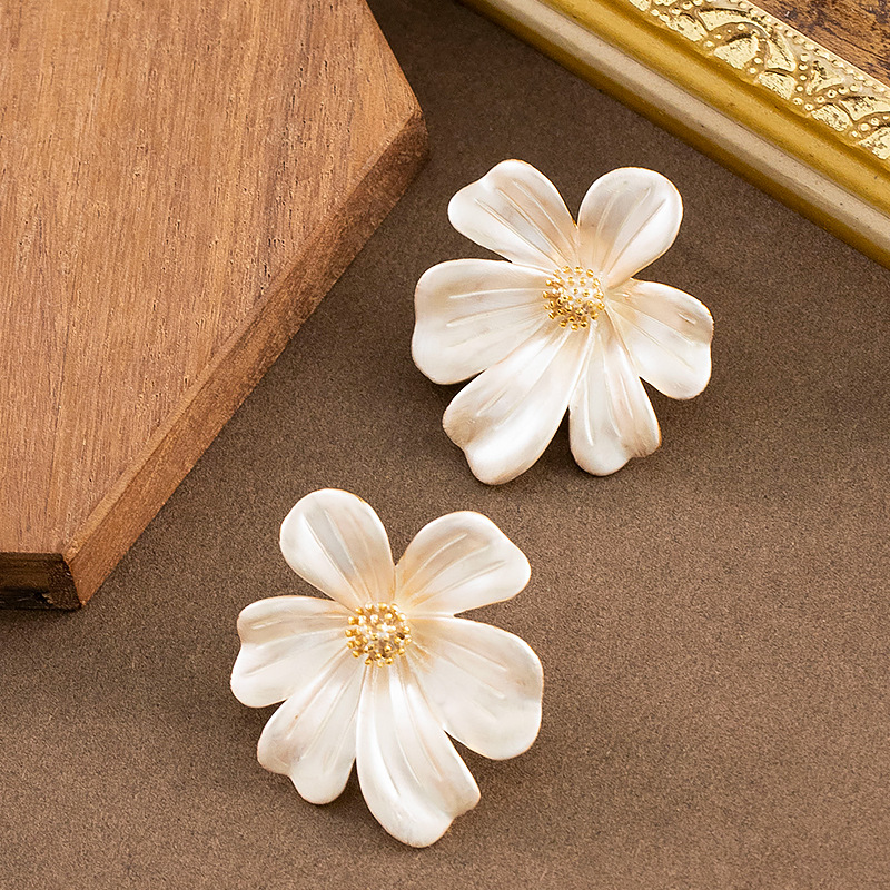 S925 Sterling Silver Post Earrings Colored Painted Flower Stud Earrings for Women Trendy Bohemian Dainty Flower Earrings for Girls Wedding Party Jewelry Gifts - Image 7